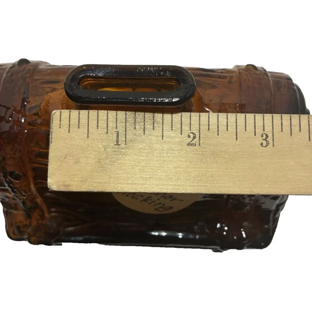 Anchor Hocking Pirate Treasure Chest Coin Bank Dark Amber Glass  - 1960s Unique!